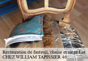 Restauration de fauteuil, chaise et siège 46 Lot  CHEZ WILLIAM TAPISSIER 46