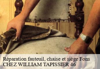 Réparation fauteuil, chaise et siège  fons-46100 CHEZ WILLIAM TAPISSIER 46